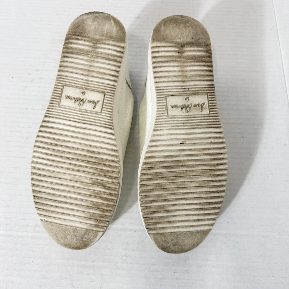Sam Edelman Womens Poppy White Pebbled Leather Low Top Platform Sneaker Size 6